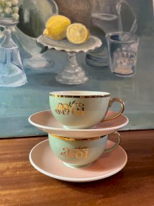 2 grandes tasses Villeroy & Boch vintage Toi & Moi