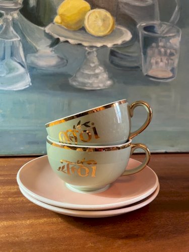 2 grandes tasses Villeroy & Boch vintage Toi & Moi