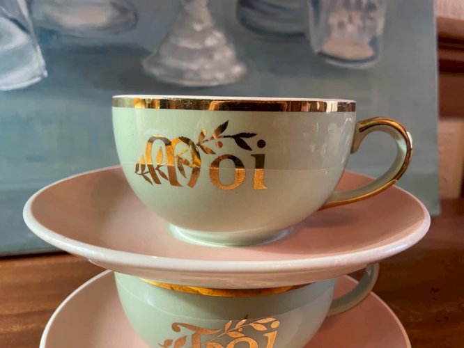 2 grandes tasses Villeroy & Boch vintage Toi & Moi