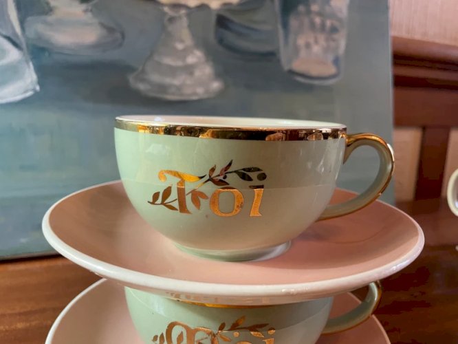 2 grandes tasses Villeroy & Boch vintage Toi & Moi