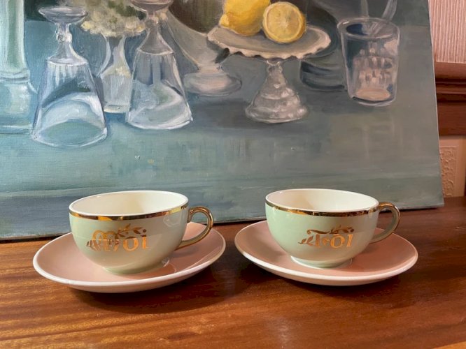 2 grandes tasses Villeroy & Boch vintage Toi & Moi