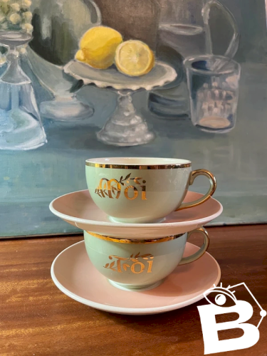 2 grandes tasses Villeroy & Boch vintage Toi & Moi