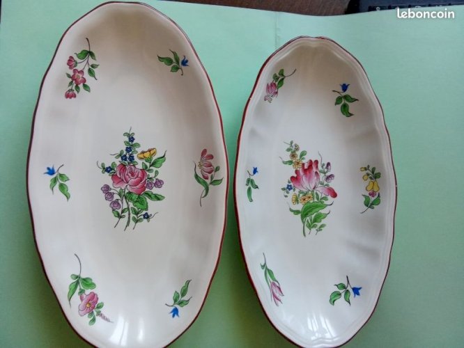 2 grands raviers en faïence de Lunéville (KG)