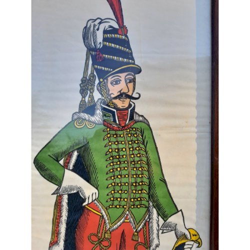2 Gravures Militaria Hussard et Tambour éditions Bonsh