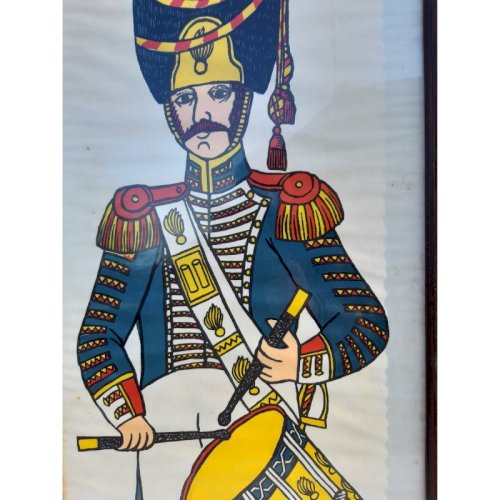 2 Gravures Militaria Hussard et Tambour éditions Bonsh