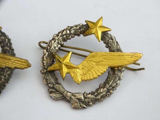 -2 INSIGNES BREVET ELEVE RADIO ARMEE de L'AIR COLLECTION MILITARIA VITRINE    D