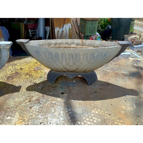 2 Jardinières Art déco Fonte émaillée