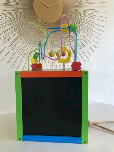 2 ⚜ Jouet Cubes d'activités en Bois Jeu d'éveil & d'activité Cube de Motricité