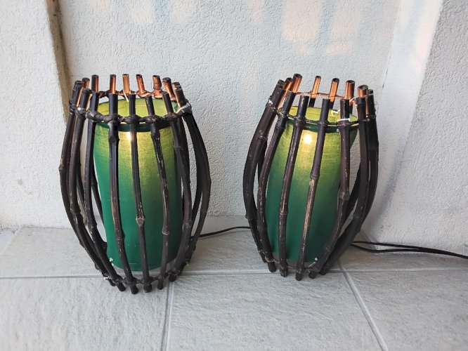2 lampes en rotin