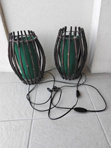 2 lampes en rotin