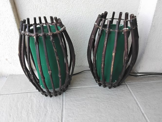 2 lampes en rotin