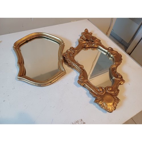 2 Miroirs Bois et Stuk Doré
