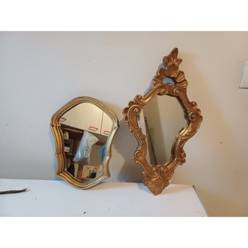 2 Miroirs Bois et Stuk Doré