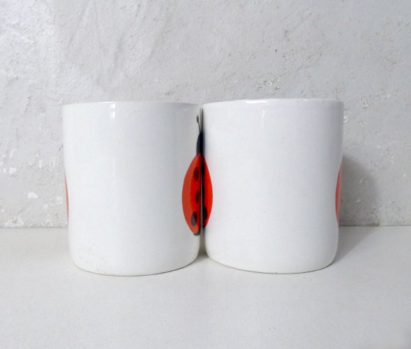 2 mugs vintage décor coccinelle