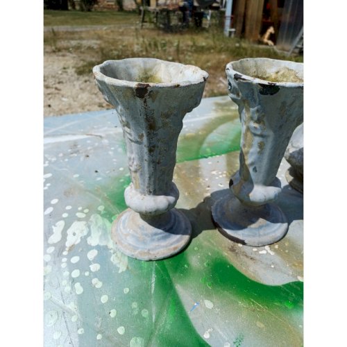 2 Paire de Vases en Fonte 1900 Charleville- Méziéres