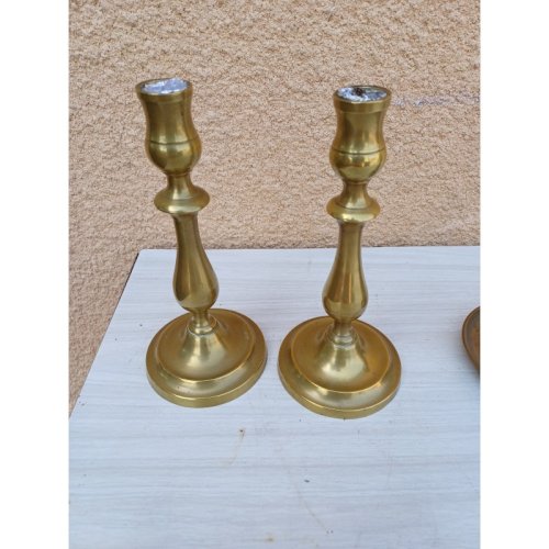 2 Paires de Bougeoirs en Laiton
