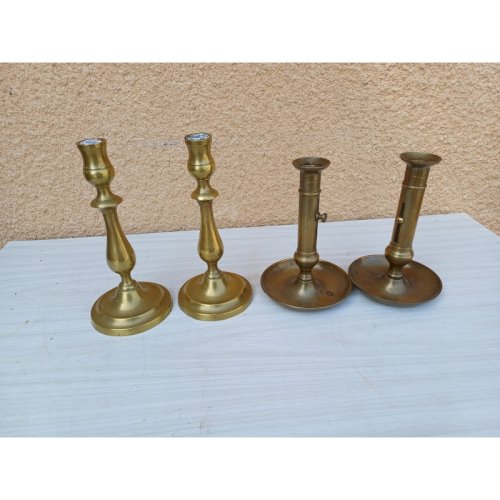 2 Paires de Bougeoirs en Laiton