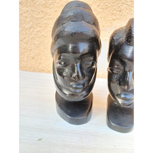 2 Paires de Statues ébéne Africaine