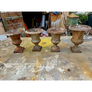 2 Paires de Vases Médicis en Fonte 1900 Charleville- Méziéres