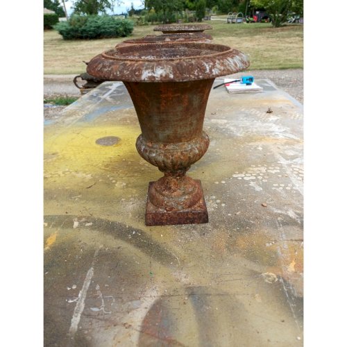 2 Paires de Vases Médicis en Fonte 1900 Charleville- Méziéres