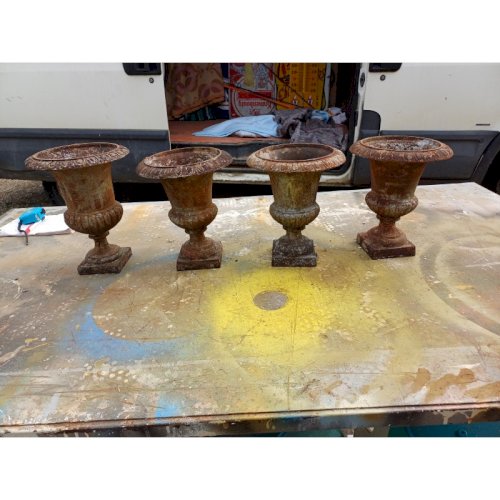 2 Paires de Vases Médicis en Fonte 1900 Charleville- Méziéres