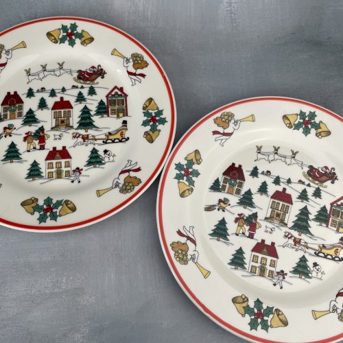 2 petite assiette dessert The joy of Christmas Jamestown china 1987 déco Noel?