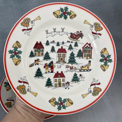2 petite assiette dessert The joy of Christmas Jamestown china 1987 déco Noel?
