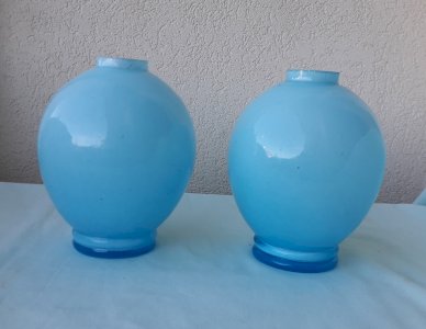 2 Opaline lamp bases