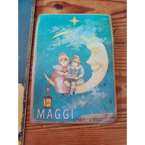 2 Plaques Tole Pub Maggi