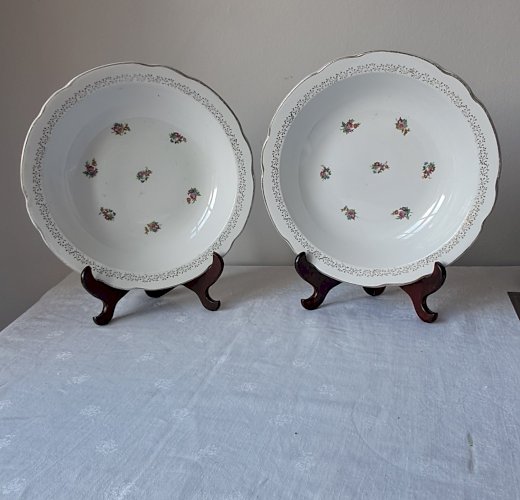 2 plats creux Tourville de Digoin Sarreguemines. Véritable opaque