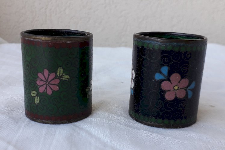 2 Pots cloisonnés
