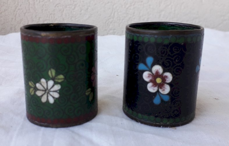 2 Pots cloisonnés