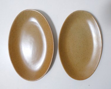 2 vintage village stoneware bowls