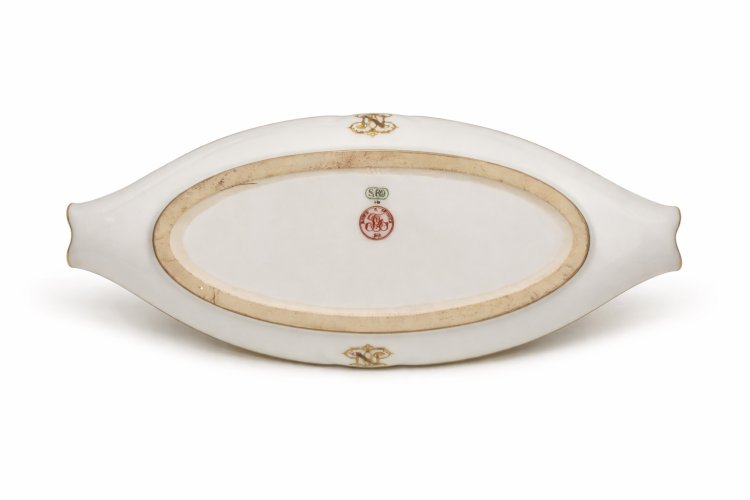 2 Raviers Sèvres Monogramme N – Porcelaine XIXe – Décor Impérial