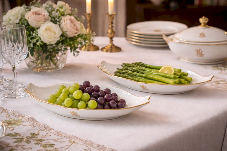 2 Raviers Sèvres Monogramme N – Porcelaine XIXe – Décor Impérial