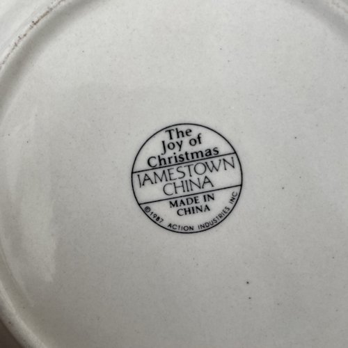 2 soucoupe + 2 bol The joy of Christmas Jamestown china 1987 déco Noel ??