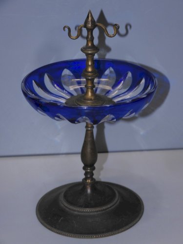 -2 SUPERBES BAGUIERS VIDES POCHES NIII XIXe CRISTAL BACCARAT ST LOUIS BOHEME   D