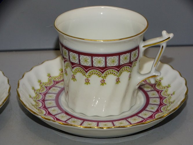 -2 SUPERBES PETITES TASSES & LEURS SOUCOUPES PORCELAINE HARTPORZELAN GERMANY   D