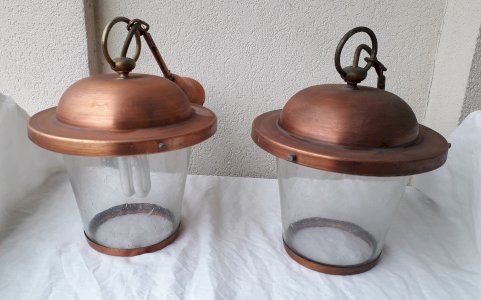 2 copper metal and glass suspensions