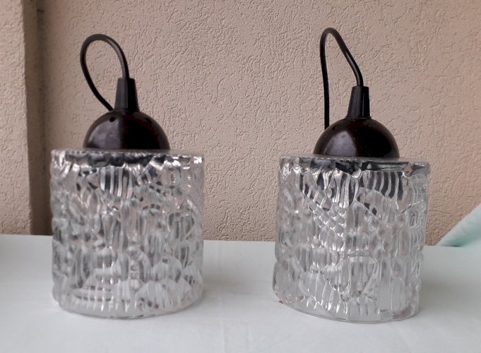 2 suspensions en verre holophane