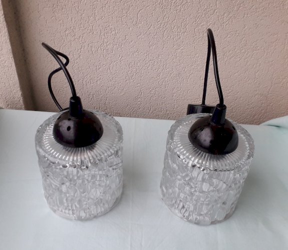2 suspensions en verre holophane