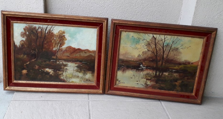 2 Tableaux peintures paysages