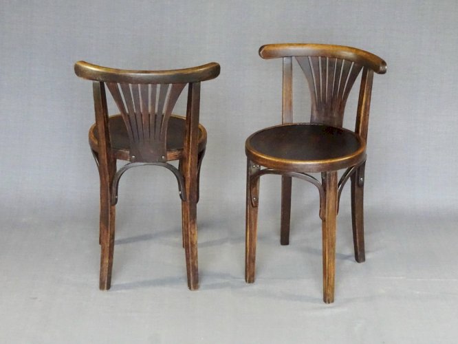 2 Tabourets / chaises bistrot Thonet à palmette Ca 1925 (hors catalogue)
