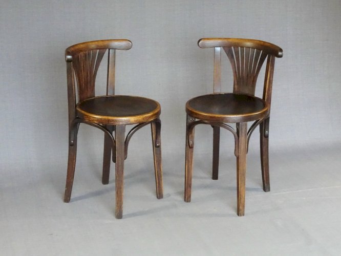 2 Tabourets / chaises bistrot Thonet à palmette Ca 1925 (hors catalogue)