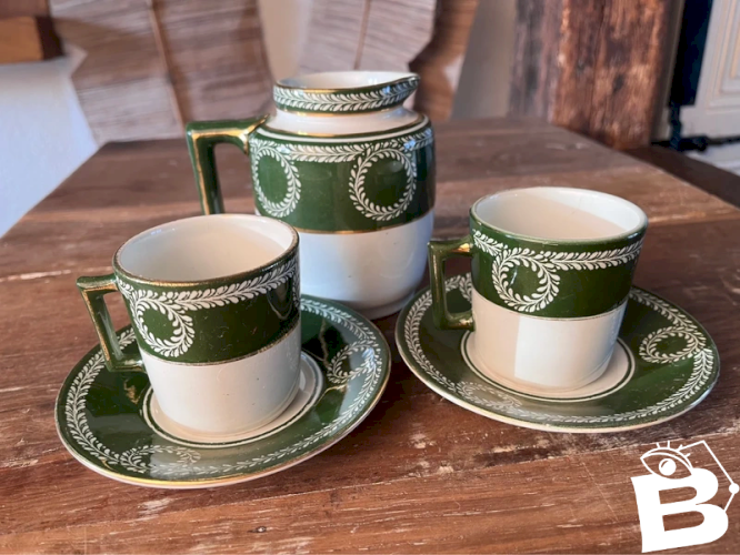 2 tasses à café et pot à lait Lunéville modèle Joséphine