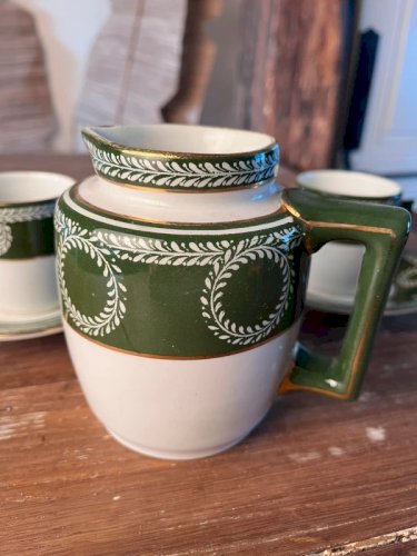 2 tasses à café et pot à lait Lunéville modèle Joséphine