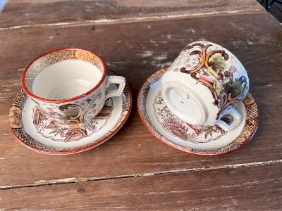 2 tasses à thé Digoin Sarreguemines décor 1606