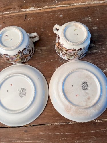 2 tasses à thé Digoin Sarreguemines décor 1606