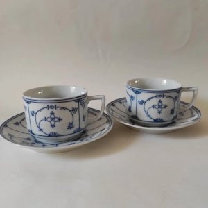 2 tasses à thé en porcelaine Allemande, CT Altwasser Silesia, décor Copenhague