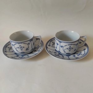 2 tasses à thé en porcelaine Allemande, CT Altwasser Silesia, décor Copenhague